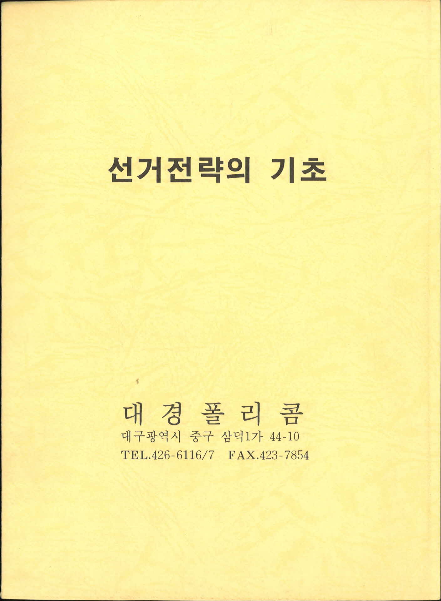 선거전략의 기초