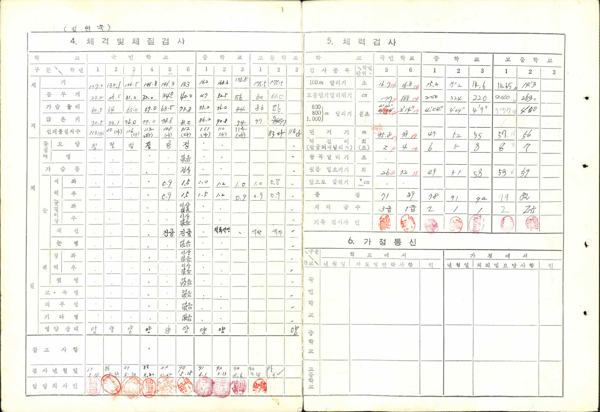 학생건강기록부
