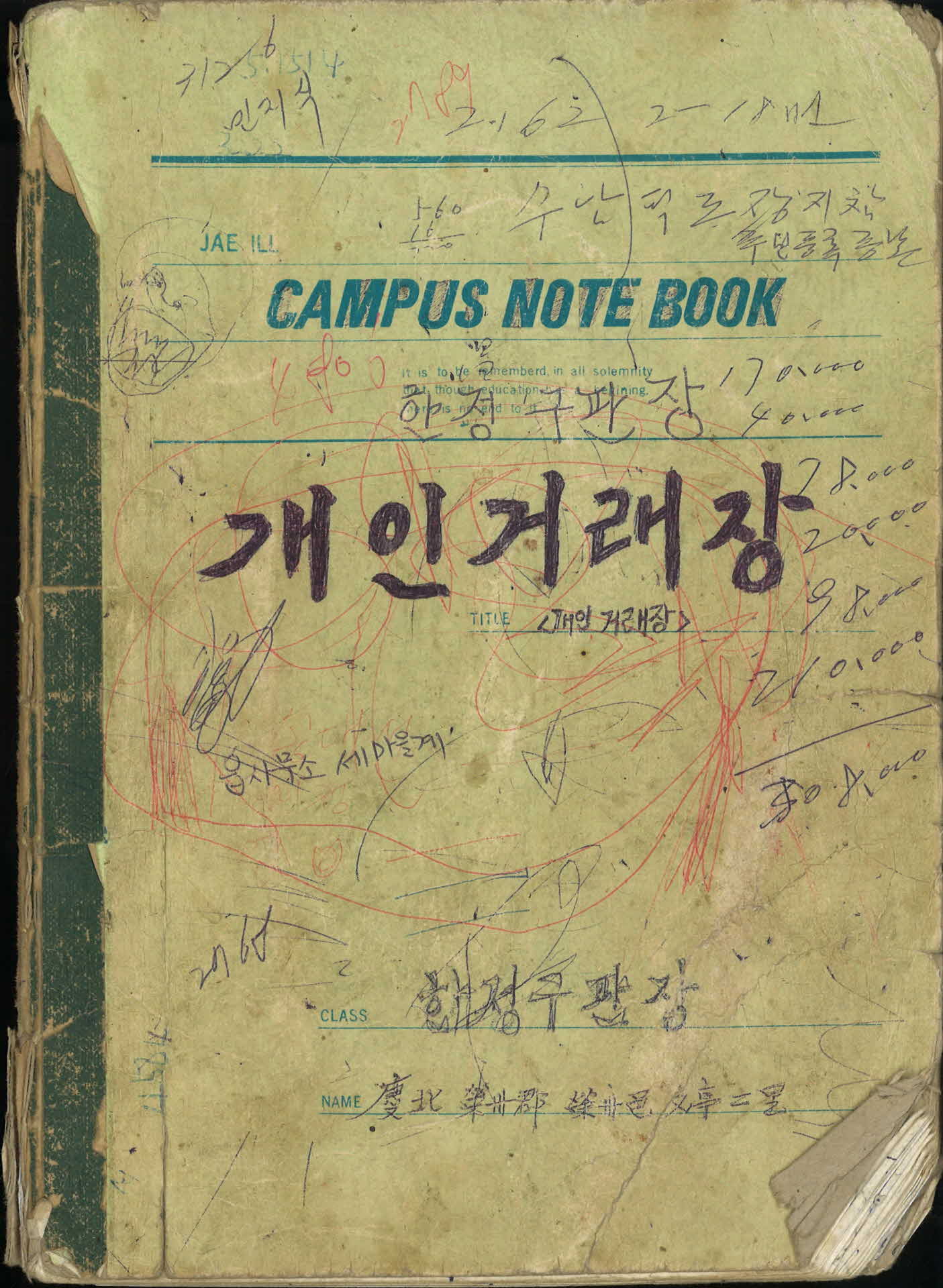 한정구판장 개인거래장(외상장부)