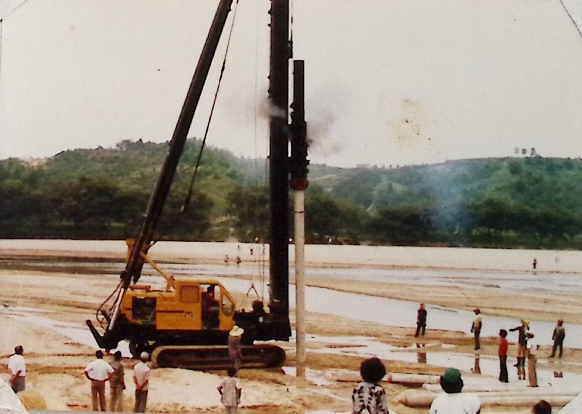 한정대교 건설 사진